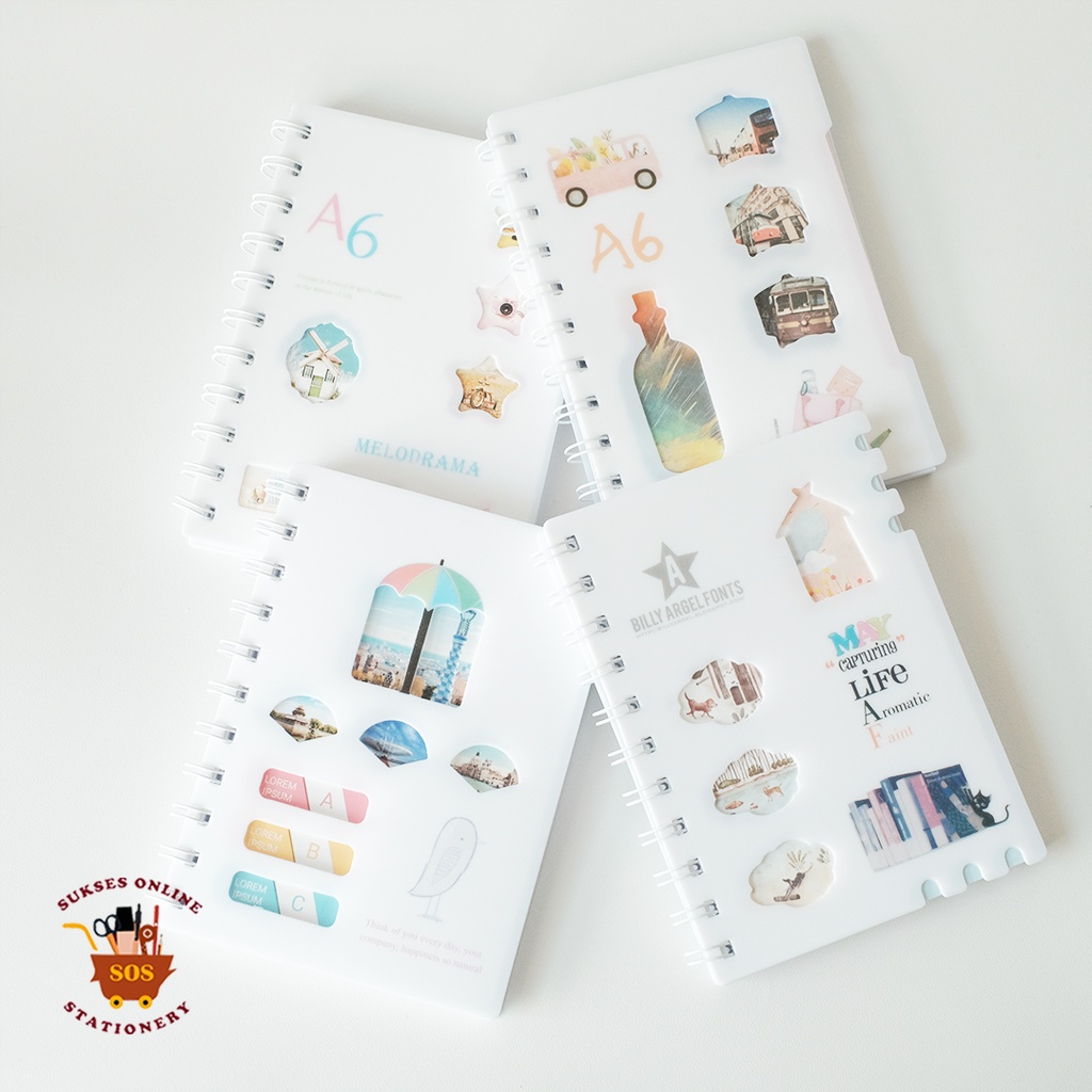 

SOS Buku Tulis Spiral A6-80 Biasa Cover Plastik Putih/Buku Spiral/Catatan/Note Book/Notebook