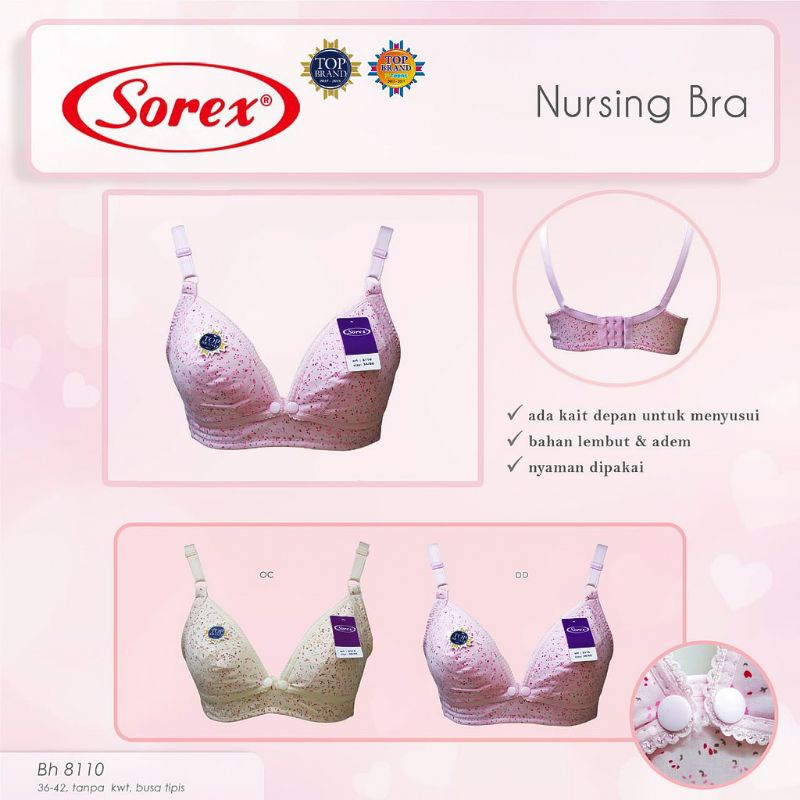 Bra Ibu Menyusui Nursing Bra Tanpa Kawat Kait 3 | BH Menyusui Sorex 8110 dan 8108  [ Bunda Altaf ]