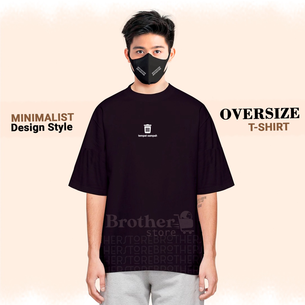 ( PROMO COD ) OFFICIALIQONIC l OVERSIZE PRIA &amp; WANITA COTTON COMBED 24s BAJU BIG SIZE KOREAN STYLE TSHIRT OVERSIZED l Tempat Sampah