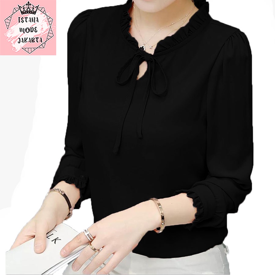 ISTANA MODE JAKARTA Aurelia baju atasan wanita terbaru blouse korean style blouse wanita lengan panjang-6