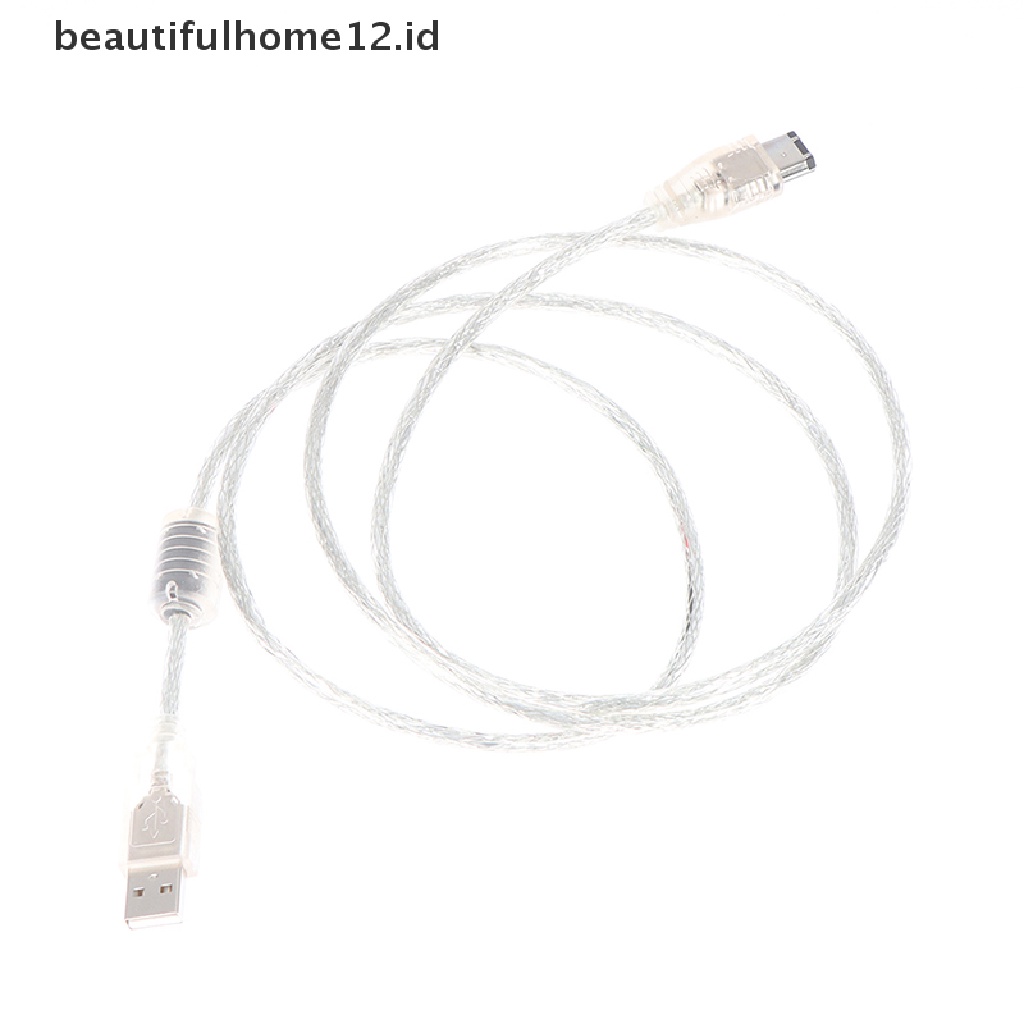 【beautifulhome12.id】 1 X Firewire IEEE 1394 6 Pin Male To USB 2.0 Male Adaptor Convertor Cable Cord .