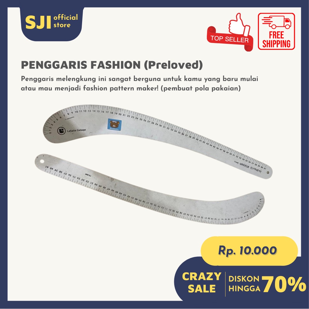 

[PRELOVED] PENGGARIS FASHION PATTERN MAKER POLA PAKAIAN PLASTIK PUTIH RULER SEKOLAH TATA BUSANA LASALLE COLLEGE