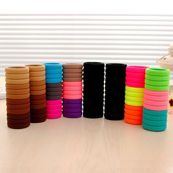 KARET IKAT RAMBUT POLOS KOREA / KUNCIR RAMBUT JEPANG ELASTIS SIMPLE ELEGAN-7