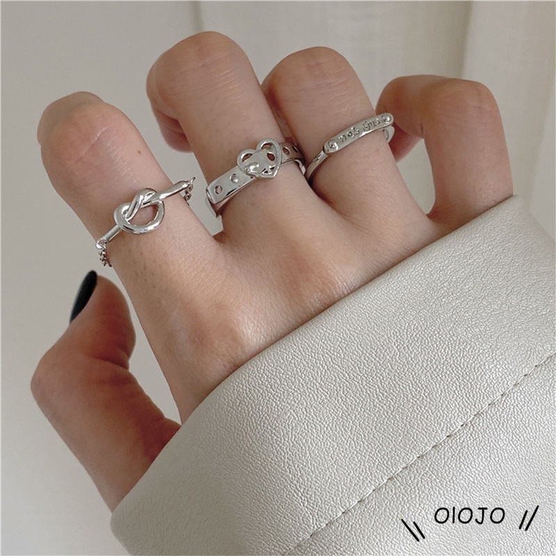 Fashion Cinta Sabuk Gesper Cincin Kepribadian Minoritas Desain Pembukaan Cincin Yang Dapat Disesuaikan - ol