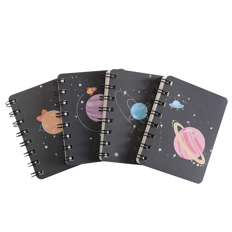 [THE UNIVERSE] Notebook Mini Spiral Motif Galaxy &amp; Animal - ST022