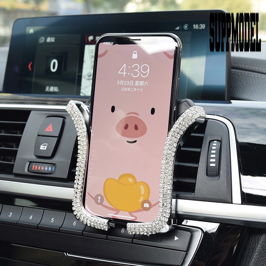 Holder Handphone Bentuk U Bahan Plastik Adjustable Untuk Ventilasi Ac Mobil