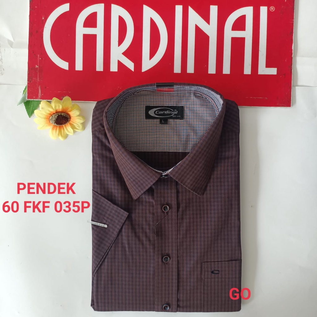 gof M-L CARDINAL KEMEJA FORMAL PENDEK RegularFit Pakaian Kemeja Kerja Pria Kantor Acara Resmi Pakaian Wisuda Original KMG