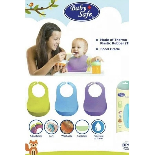 Bany Safe Foldable Bib - Slabber - Celemek Bayi Warna Ungu