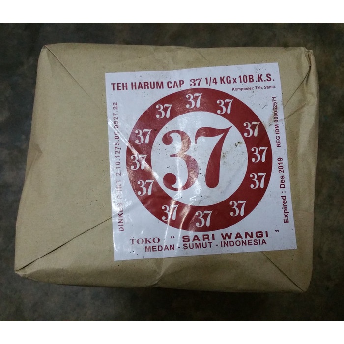 

(BISA COD) Daun Teh kering Harum Cap 37 Medan 2.5 kg (250 gr x 10 bks)