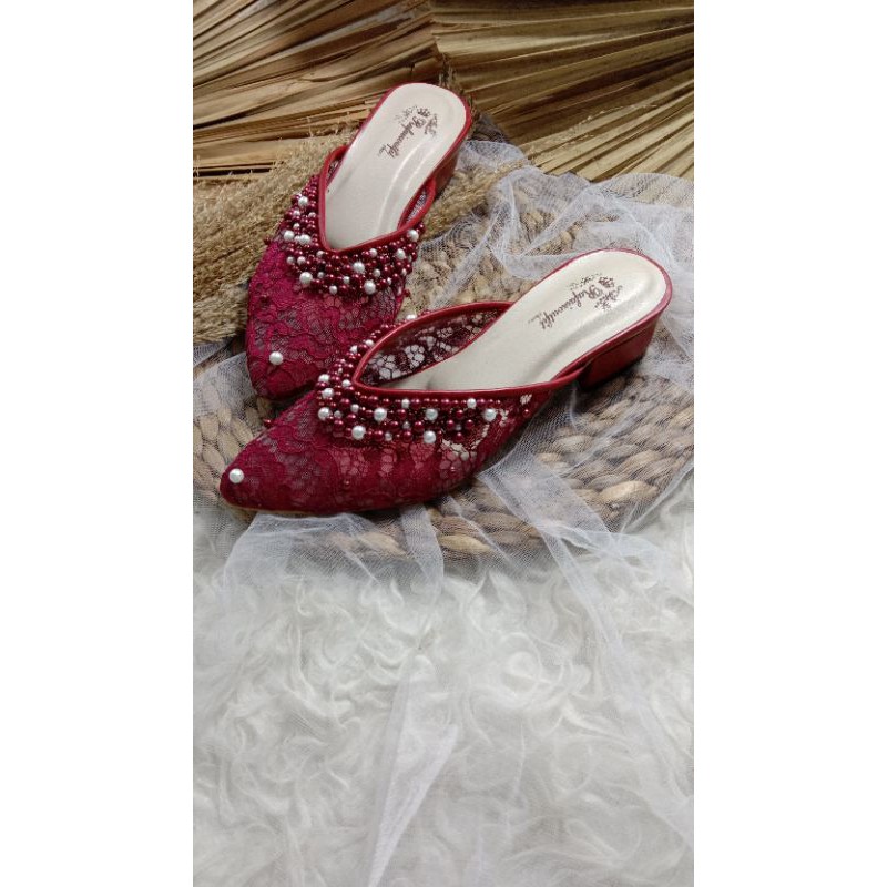 sepatu Kathy merah maroon 3cm