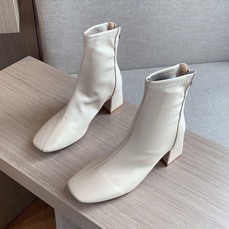 IMPORT WOMAN ANKLE BOOTS WINTER AUTUMN FASHION SHOES SEPATU BOOTS WANITA HAK TINGGI KOREAN STYLE