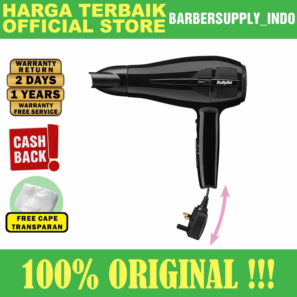 BABYLISS HAIR DRYER 2100 WATT CORDKEEPER HAIRDRYER PENGERING RAMBUT