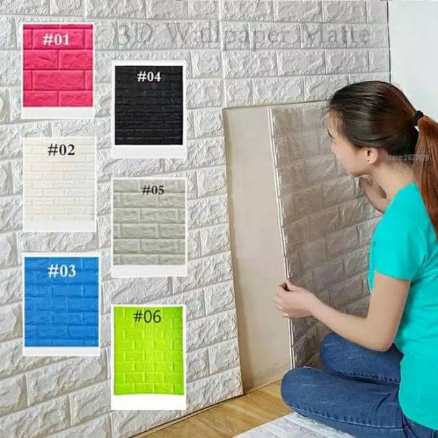 WALLPAPER BRICKFOAM STIKER DINDING 3D 70CM X 80CM