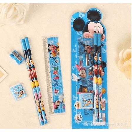 SET ALAT TULIS SEKOLAH KARAKTER LUCU SET PAKET PENSIL PENGHAPUS RAUTAN PENGGARIS [SWEET SPACE]