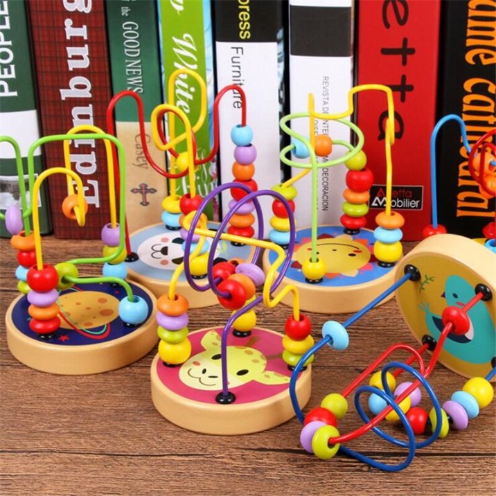 Mini Round Beads Wiregame Matching Game Mainan Balita Wooden Toys Sensory Play Mainan Kayu