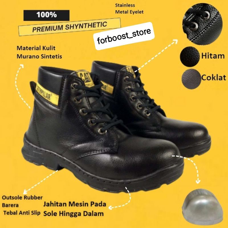 sepatu safery pria ujung besi/satapu septy boots pria/ sepatu kerja lapangan