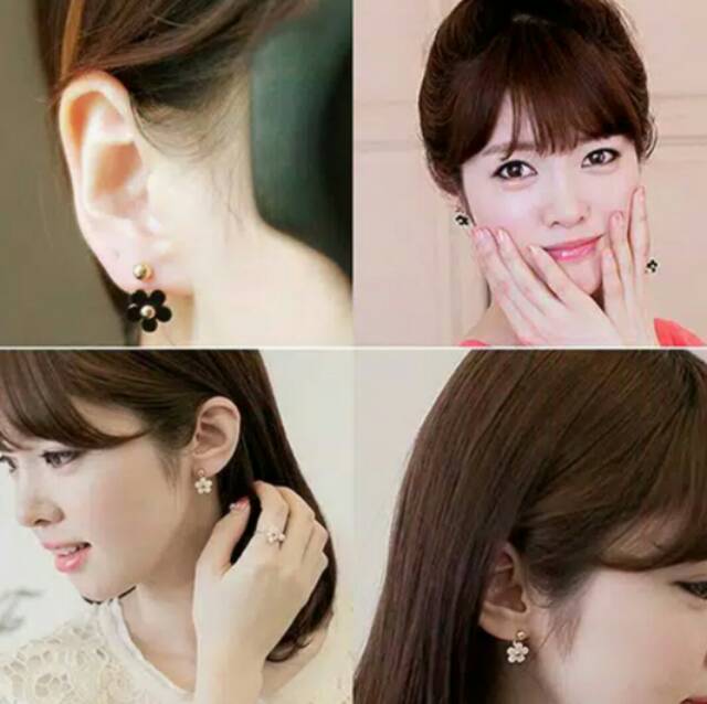 Anting fashion wanita two in one simple dan modis korea style