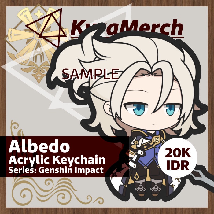KEYCHAIN ALBEDO GENSHIN IMPACT GANTUNGAN KUNCI ACRYLIC BY KYRAMERCH