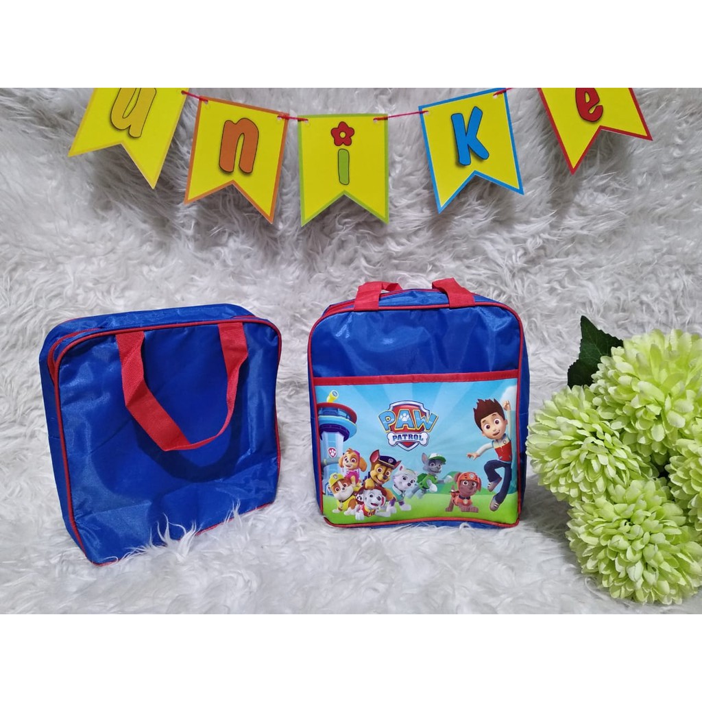 TAS TKD ECER Souvenir Ulang tahun anak Goodie Bag ultah Goody Karakter-Paw patrol biru