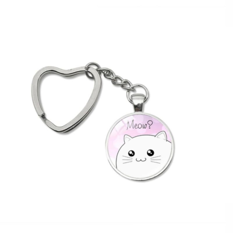 Gantungan kunci cute kitten baby lovely heart keychain holder