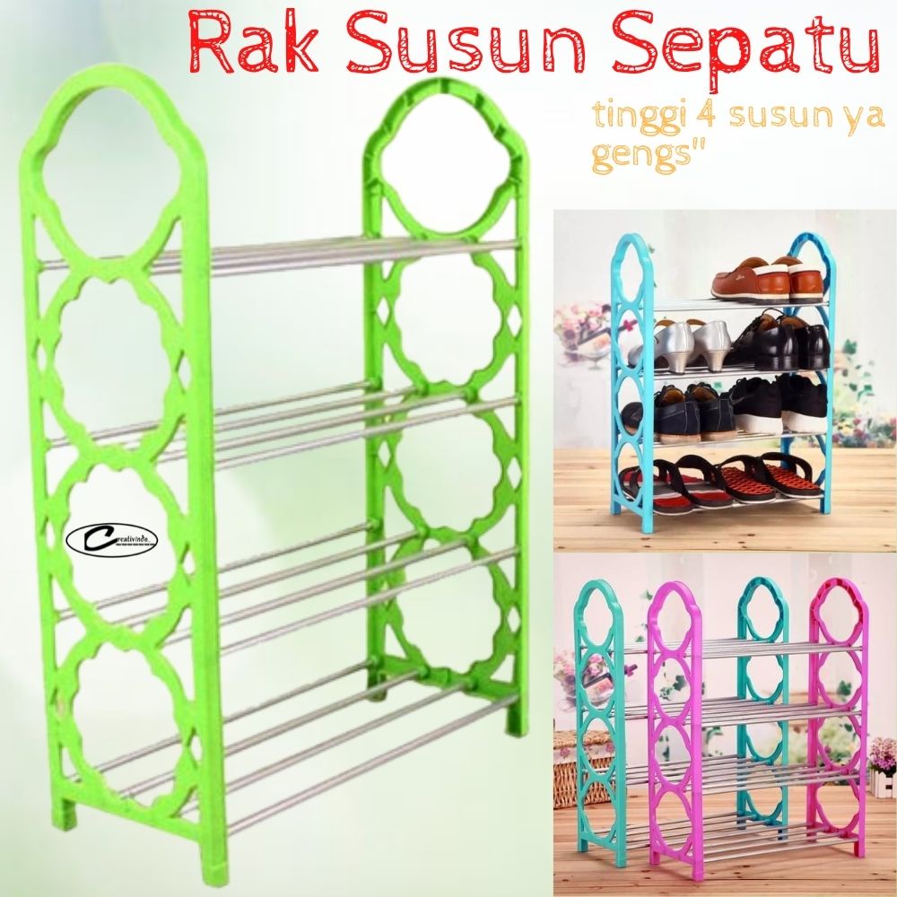 Rak - Rak Sepatu 4 Susun - Rak Sandal - Rak Serbaguna - Rak Sepatu Susun - Shoe Rack - Rak 4 Susun Murah