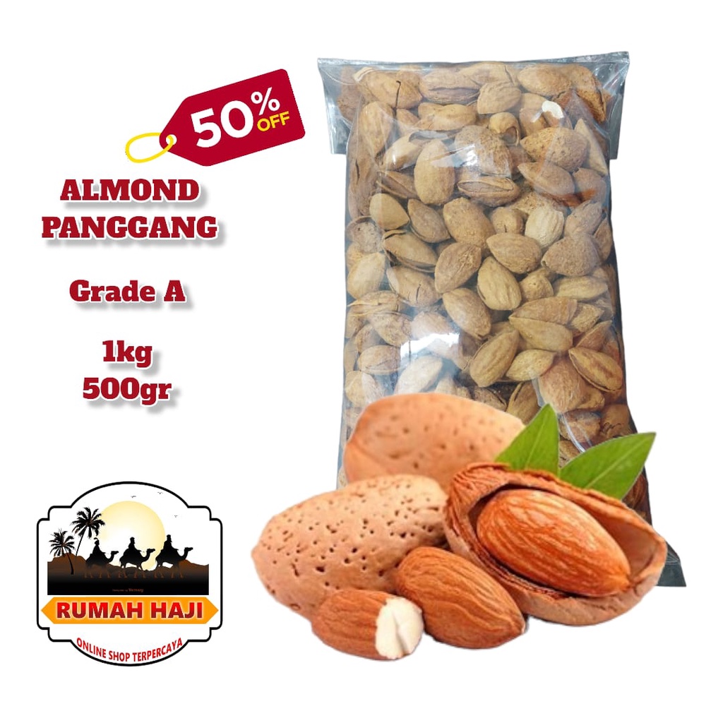 

kacang almond panggang roasted 1kg