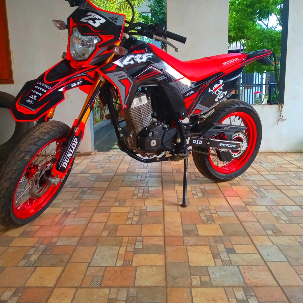 decal crf 150l hitam merah fullbody