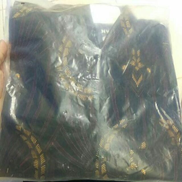 Freypv 7786 Slimfit Long Batik Black Floral Colourfull M-xl Kemeja Batik