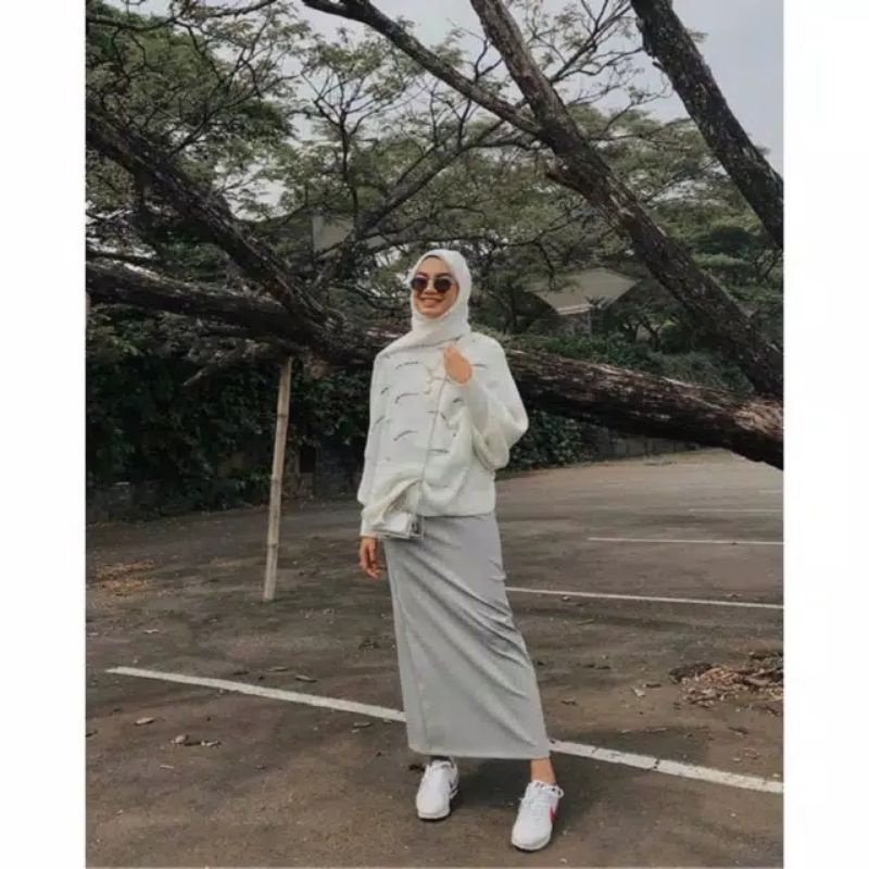 ROK SPAN SCUBA JUMBO SIZE L-XXL / ROK KERJA WANITA / ROK SCUBA MAXY SKIRT