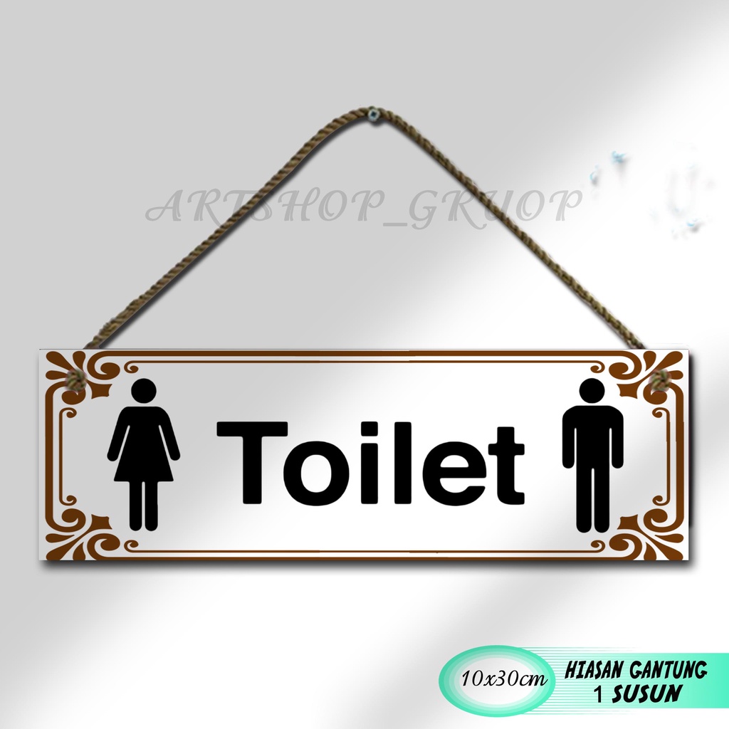 Hiasan dinding pintu pajangan pintu TOILET shabby walldecor poster kayu. pajangan rumah dekorasi