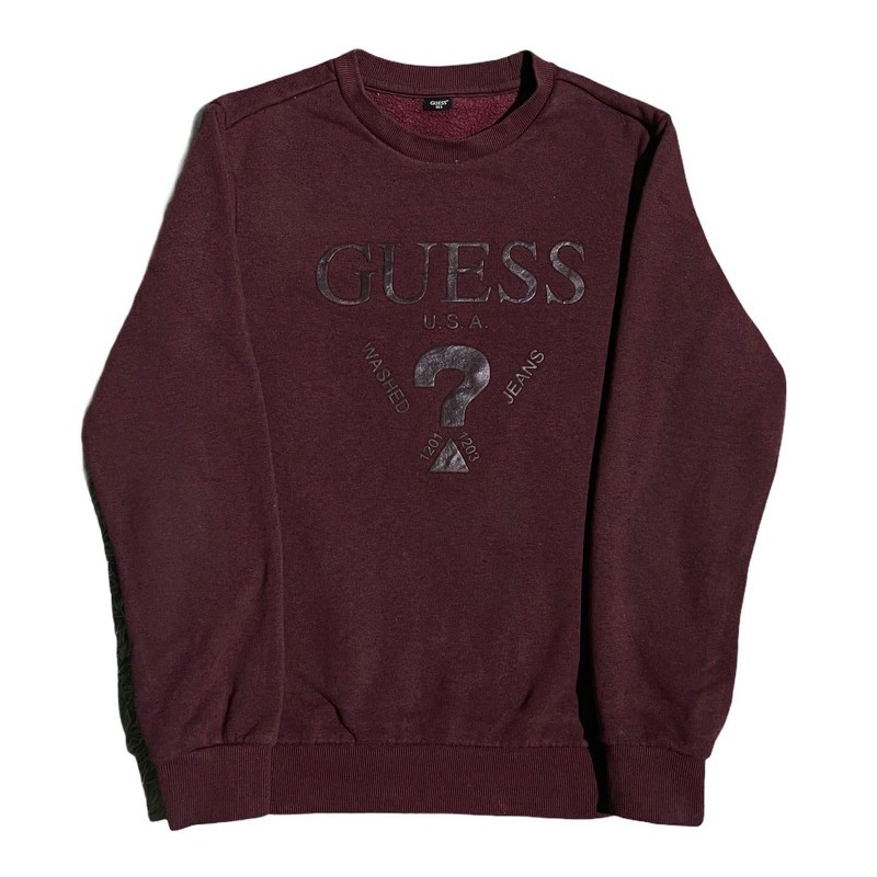guess usa maroon crewneck