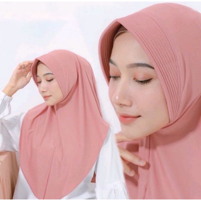 (ORI) Kerudung Sporty Hamidah Jersey Instan All Size Ukuran S / M