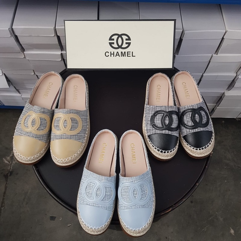 DDS10996 Flat Shoes Wanita Sandal Mules Fashion Import Much Espadrilles Ready Jakarta Bisa COD (With Box)