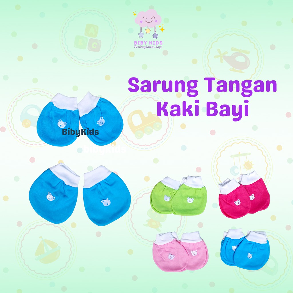 SNI Sarung Tangan Bayi Set Sarung Kaki Murah Perlengkapan Baby Baru Lahir Newborn Unisex Motif Lucu