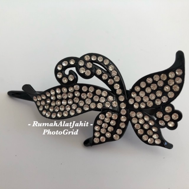Jepit rambut (hair clip) Permata 10 cm model 7A16 0A motif kupu-kupu, 5 pilihan warna