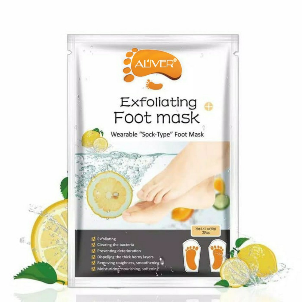 ALIVER Foot Mask Exfoliating Foot Care Aloevera Lemon