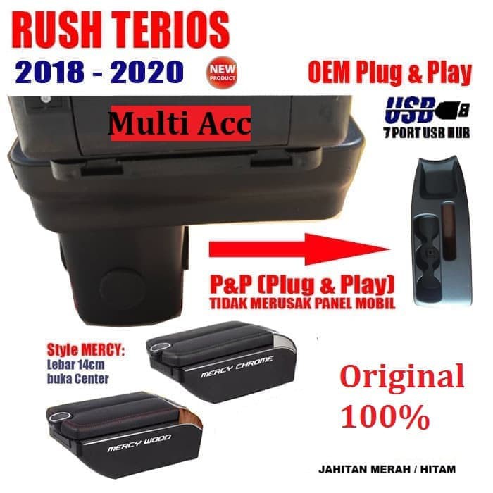 Console Box All New Rush / Terios 2018 - Sekarang + USB ORIGINAL