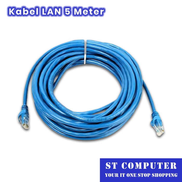 Kabel LAN Internet UTP Cat 5 Terpasang RJ45 5 Meter