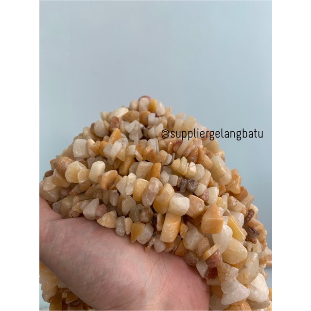KERIKIL BESAR Batu alam CARNELIAN WHITE ORANGE 2cm oren kalimantan