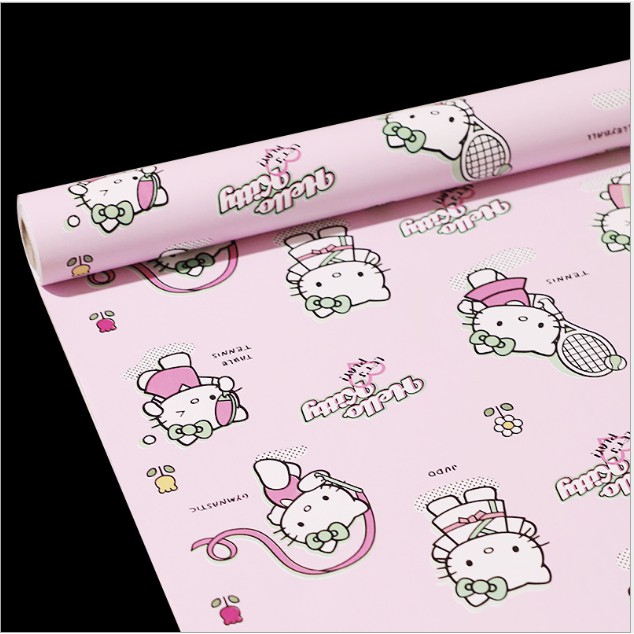 PROMO WPS703 WALLPAPER STICKER 45CMX5M PINK HELLO KITTY TKM