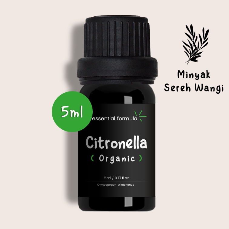 5ml Organic Citronella Essential Oil Sereh Wangi Murni 100%