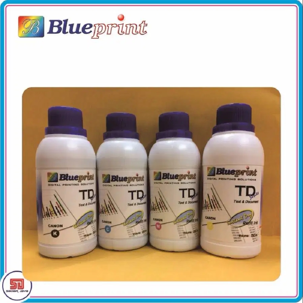 Blueprint Tinta Canon Botol 250ml Tinta Printer (Cyan, Magenta, Yellow, Black)