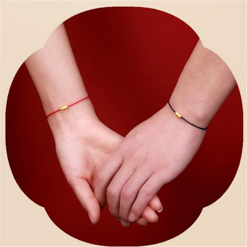 [Ready Stock] Gelang Tali Merah Couple Emas Manik Keberuntungan