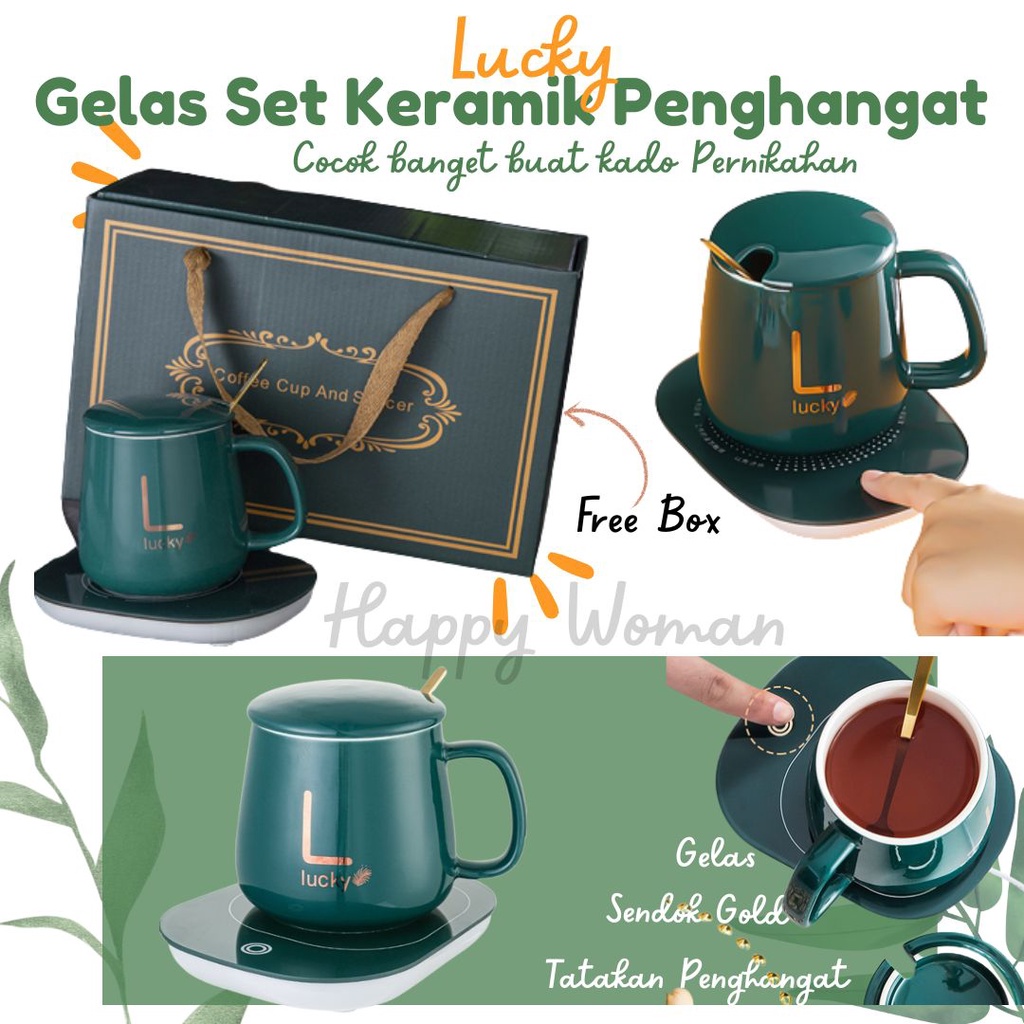 Gelas Set Keramik Pemanas Cangkir Mug Coffee Warmer Elektrik Gift Box Penghangat Kopi Teh Cup Coffee Warmer Ceramic