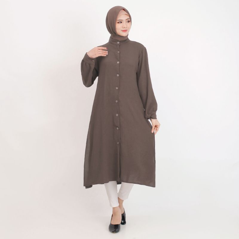 LONG TUNIK WANITA / TUNIK MUSLIM BUSUI BAHAN CRINGCLE PREMIUM