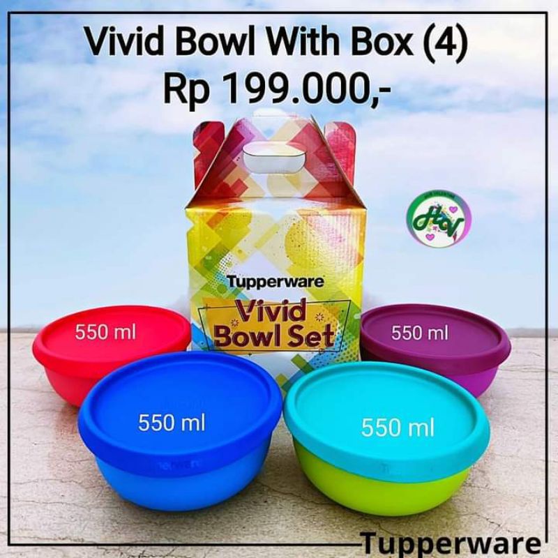 mangkok vivid bowl set tupperware free box