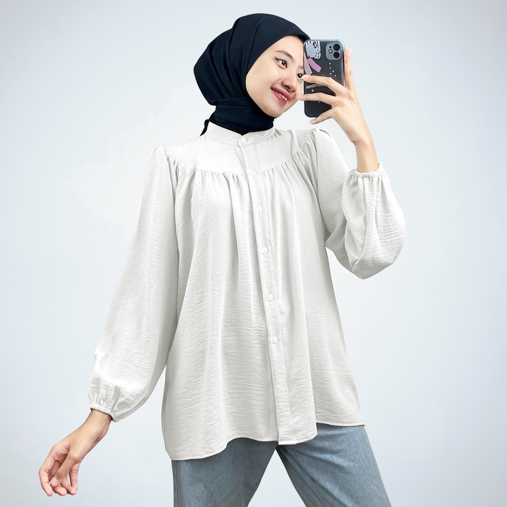 RX FASHION - RASHIFA SHIRT BLOUSE XXL KATUN TWISTCONE / RIANA KEMEJA BLOUSE OVERSIZE /  BLOUSE SURIA PREMIUM - NN