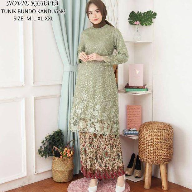 ( REALPICT ) Kebaya Tunik Tulle Bordir - Kebaya Novie Kebaya - Kebaya Modren - Set Kebaya Brukat