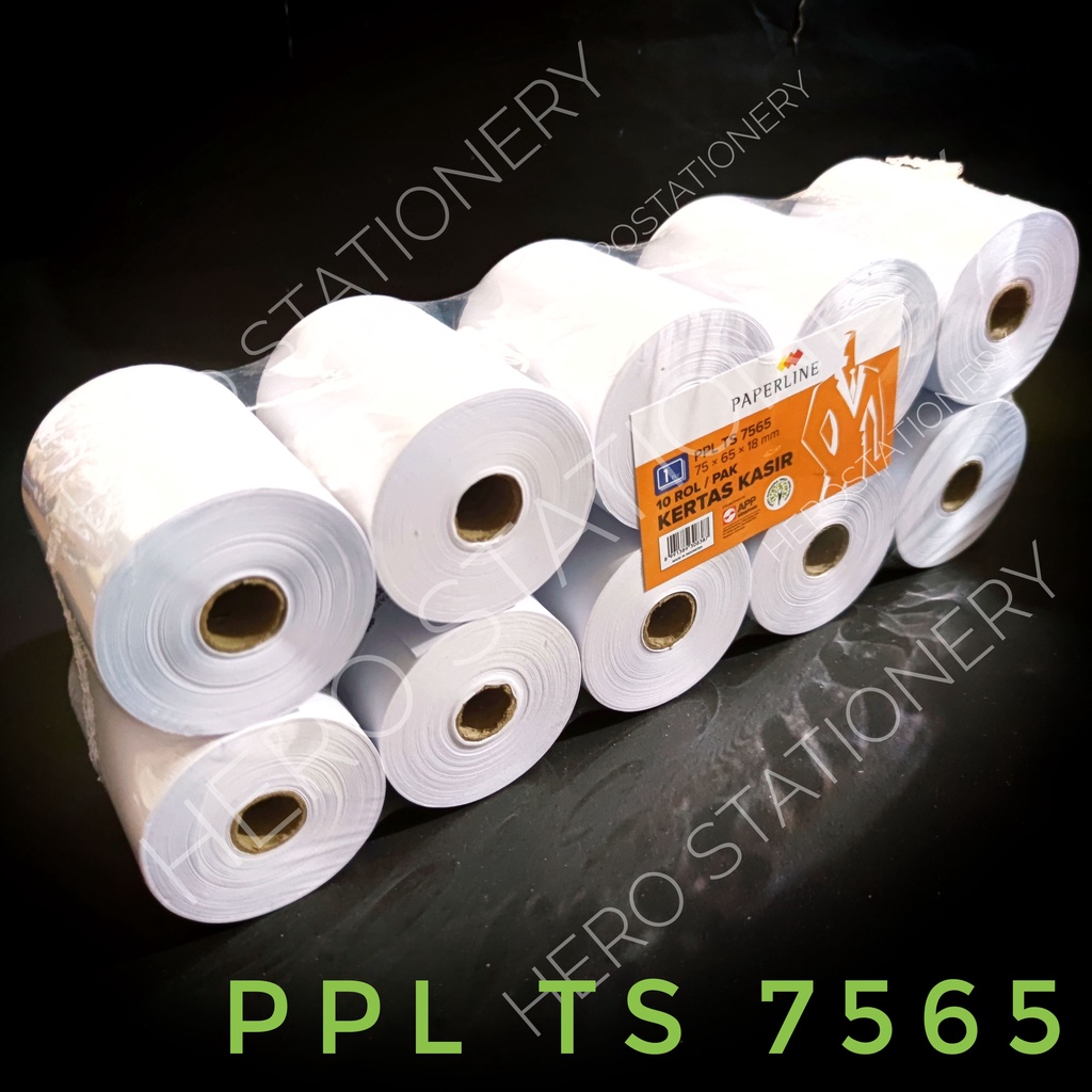 

Paperline tellstruk kertas kasir roll putih PPL TS 7565 . 10 rol