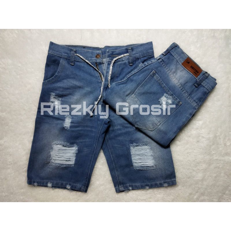 Celana Pendek Pria Jeans Sobek Terbaru Denim Kualitas Distro Celana Jeans Pendek Robek / Ripped jeans shortpants Sobek Pendek Jeans - Celana Jeans Pendek Sobek Pria - Jeans Sobek